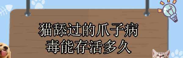 猫舔过的爪子病毒能存活多久