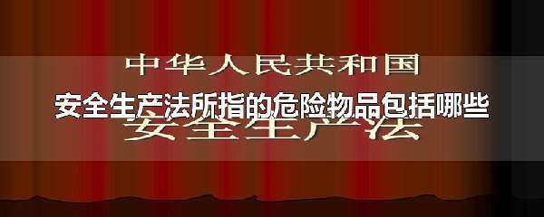 安全生产法所指的危险物品包括哪些