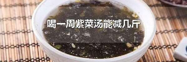 喝一周紫菜汤能减几斤