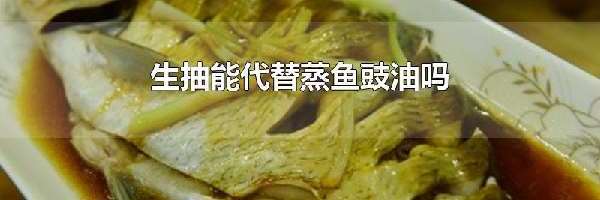 生抽能代替蒸鱼豉油吗