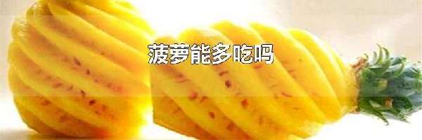 菠萝能多吃吗