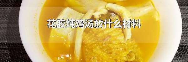 花胶炖鸡汤放什么材料