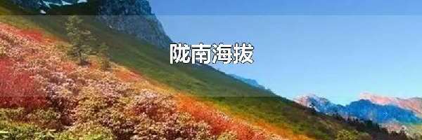 陇南海拔