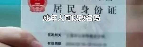 成年人可以改名吗