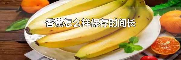 香蕉怎么样保存时间长