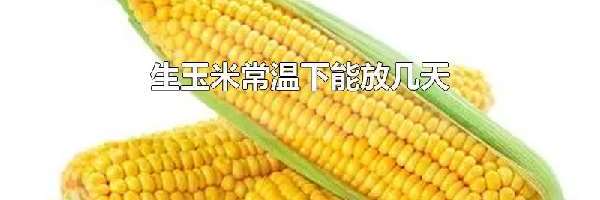 生玉米常温下能放几天