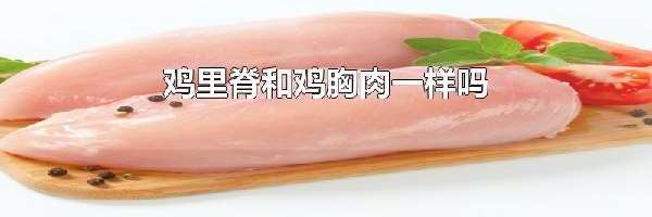 鸡里脊和鸡胸肉一样吗