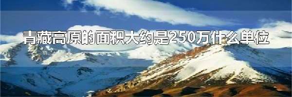 青藏高原的面积大约是250万什么单位