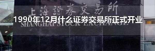 1990年12月什么证券交易所正式开业