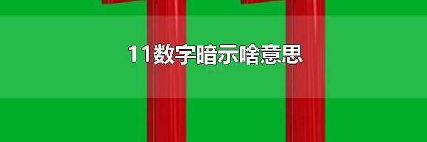 11数字暗示啥意思