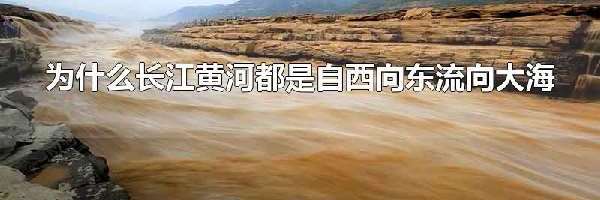 为什么长江黄河都是自西向东流向大海