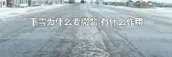 下雪为什么要撒盐,有什么作用