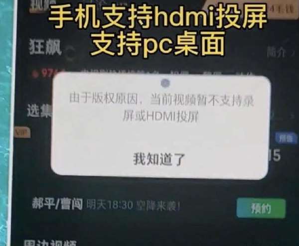 网友质疑爱奇艺HDMI国内外双标：海外版正常投屏